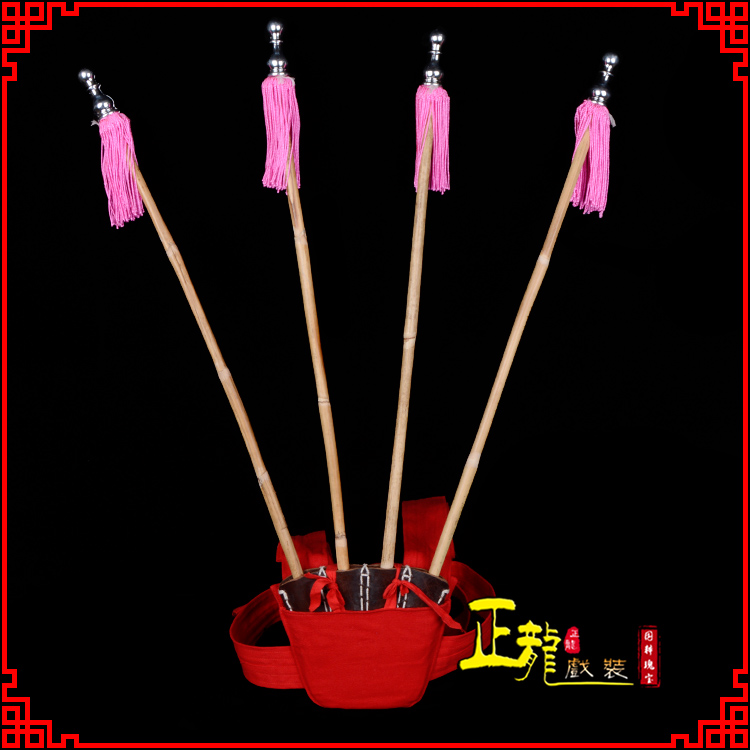 大竹戏装戏曲用品靠旗男女大靠 靠板 正宗牛皮旗杆旗架