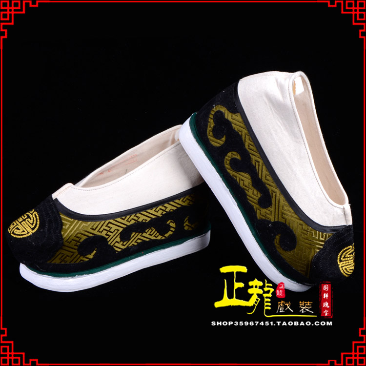 大竹戏鞋方口鞋老生鞋老旦鞋三义斋纸底内高福字履