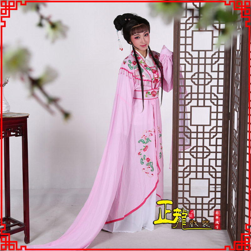 大竹花旦黄梅戏服古装戏服水袖戏剧假云肩长披