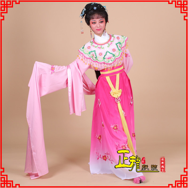 大竹水袖青衣练功花旦服 梅花古装衣